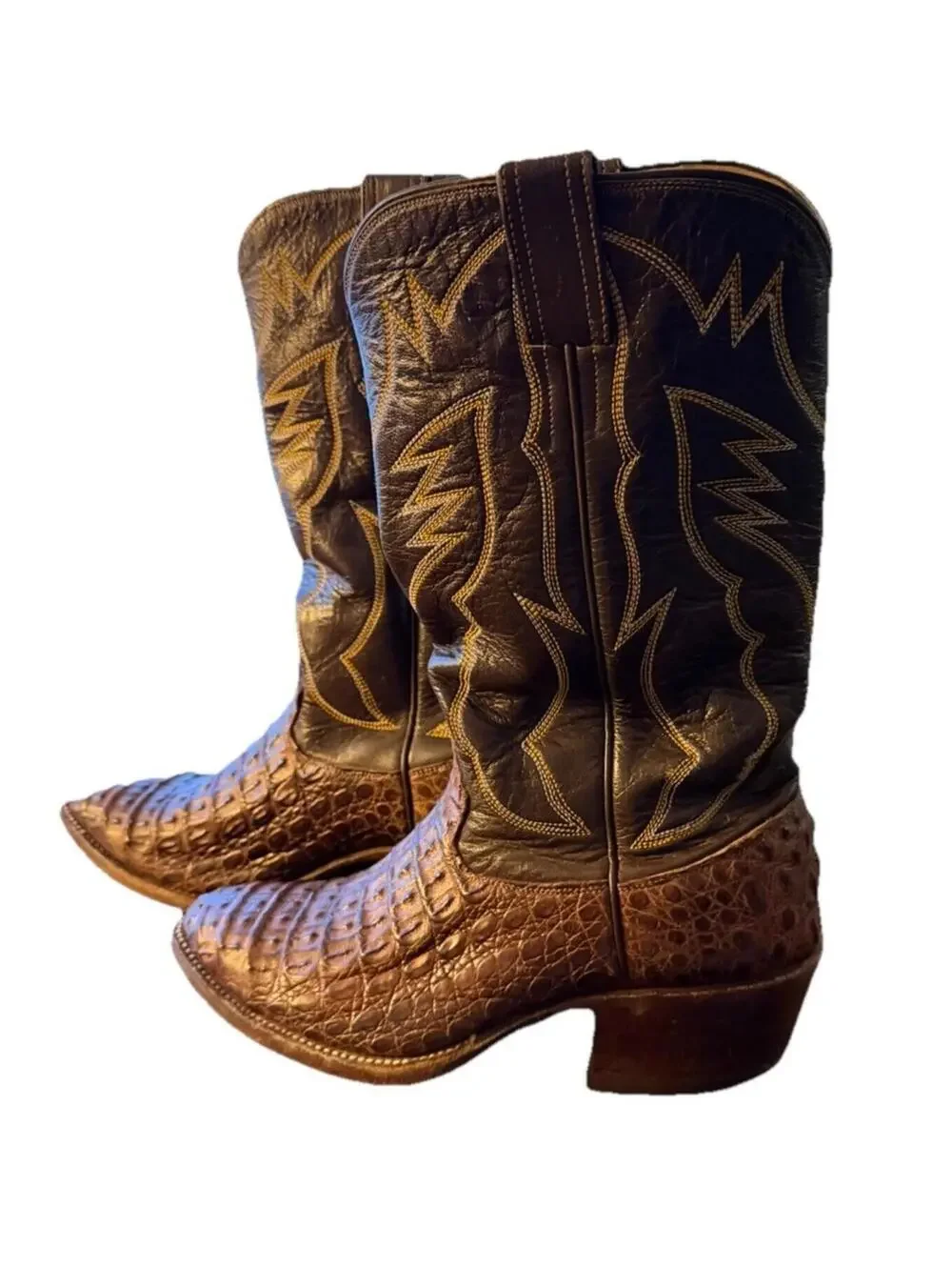 Men's Caiman Crocodile Western Cowboy Boots Custom Size 9